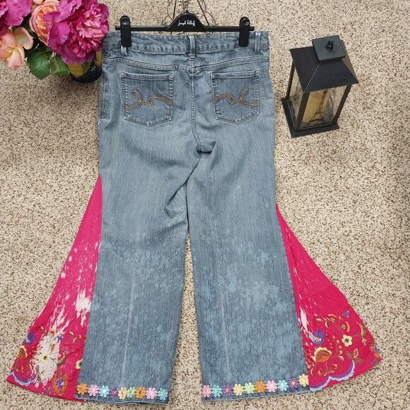 3322 Size 14 Faded Glory Upcycled Bleached Bell-Bottoms. - Picture 6 of 8